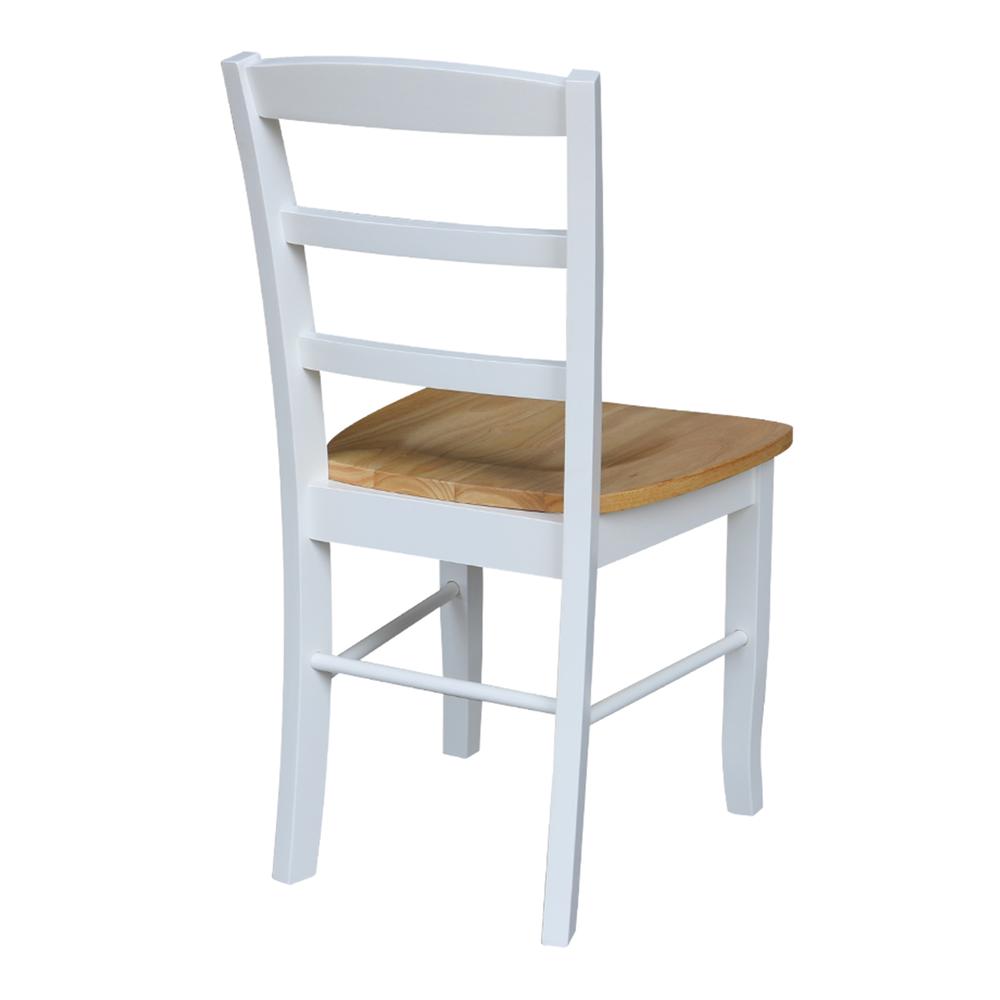 Set of Two Madrid Ladderback Chairs, White / Natural