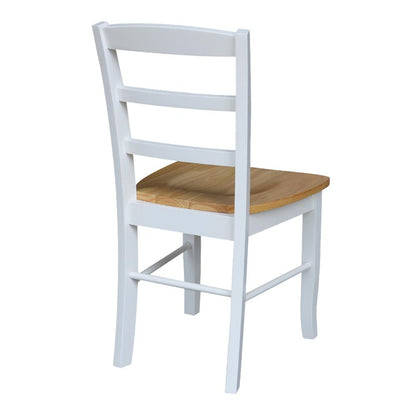 Set of Two Madrid Ladderback Chairs, White / Natural