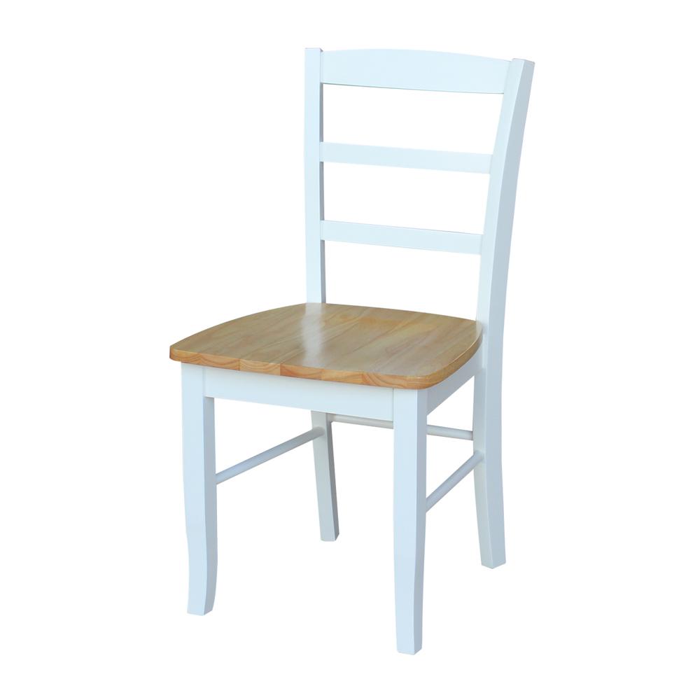 Set of Two Madrid Ladderback Chairs, White / Natural