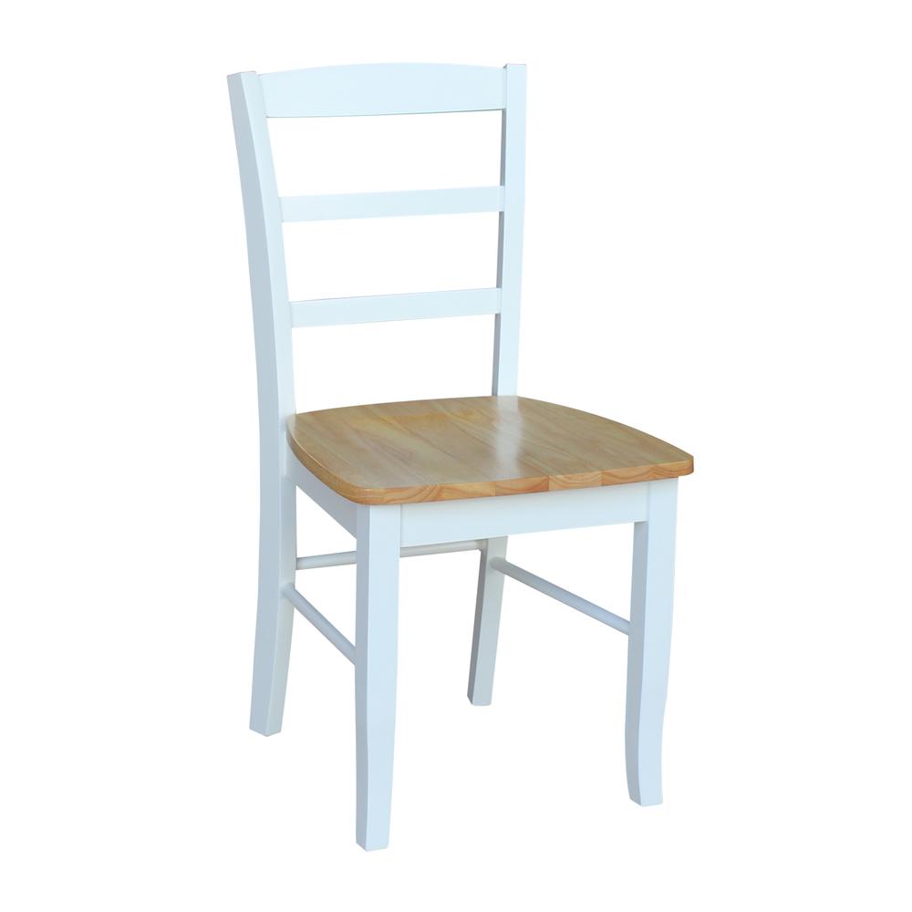 Set of Two Madrid Ladderback Chairs, White / Natural