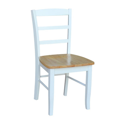 Set of Two Madrid Ladderback Chairs, White / Natural