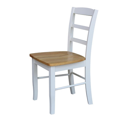Set of Two Madrid Ladderback Chairs, White / Natural