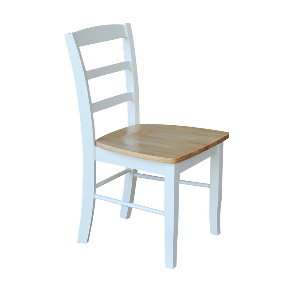 Set of Two Madrid Ladderback Chairs, White / Natural