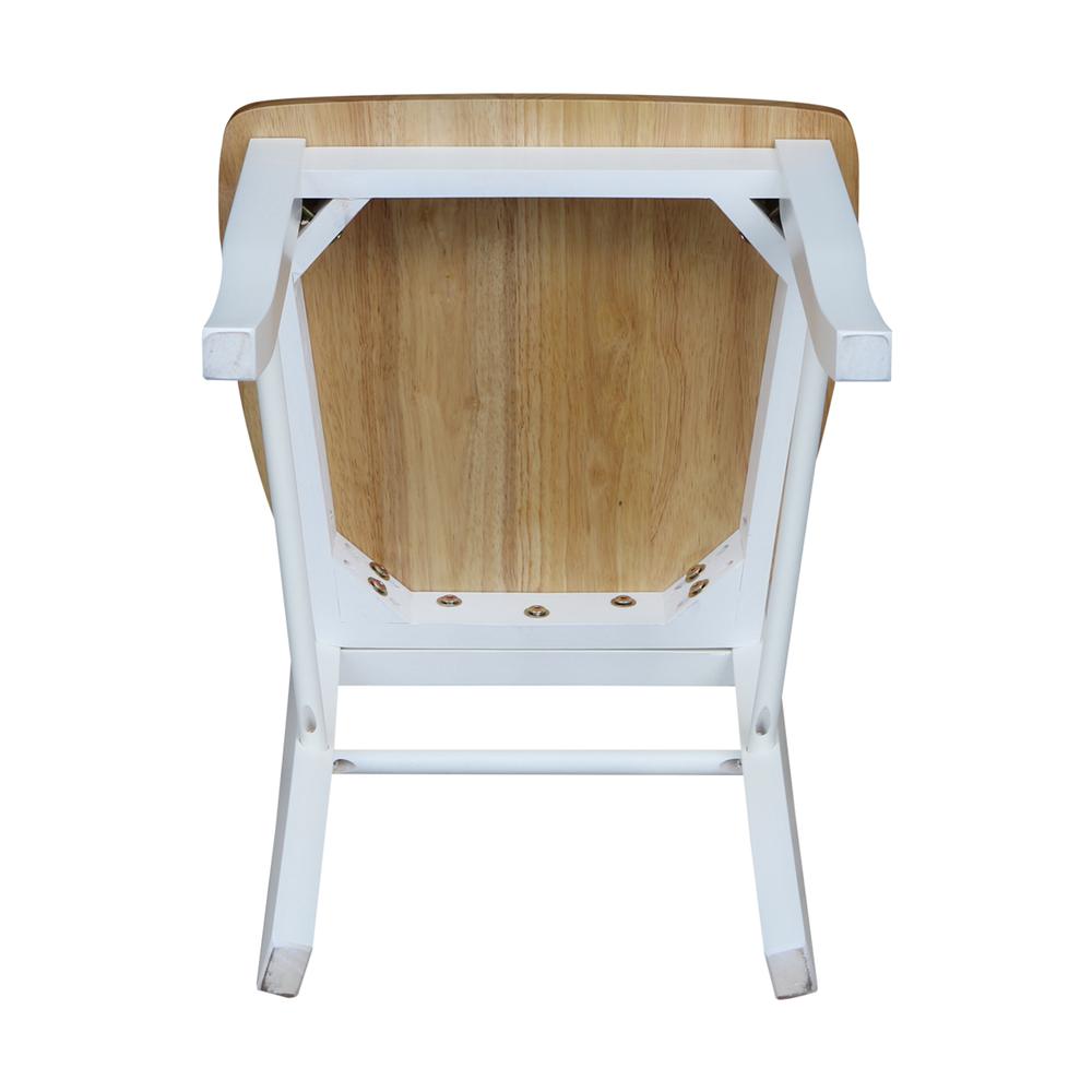 Set of Two Madrid Ladderback Chairs, White / Natural