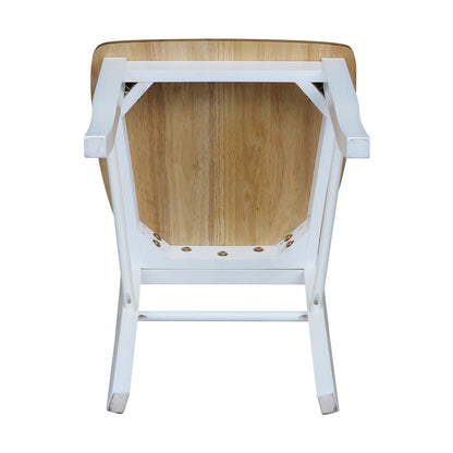 Set of Two Madrid Ladderback Chairs, White / Natural