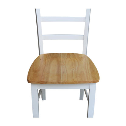 Set of Two Madrid Ladderback Chairs, White / Natural