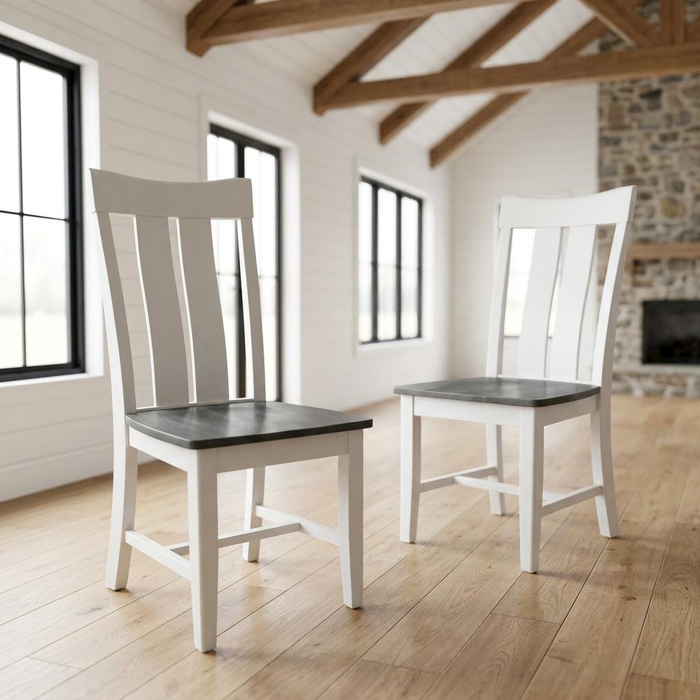 Solid Wood Dining Chairs with Classic Frame for Dining Room, Set of 2