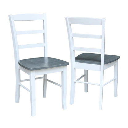 Solid Wood Ladderback Dining Chairs for Kitchen and Dining Room, Set of 2