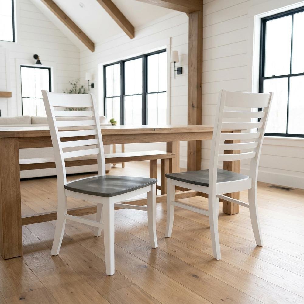 Solid Wood Ladder Back Dining Chair for Kitchen and Dining Room