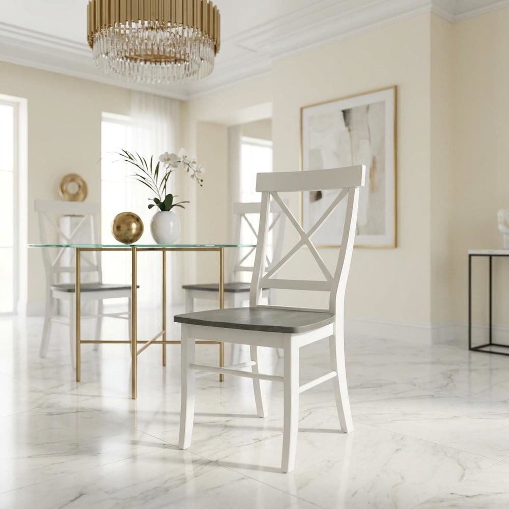 Solid Wood X-Back Dining Chair for Farmhouse Kitchen or Dining Room