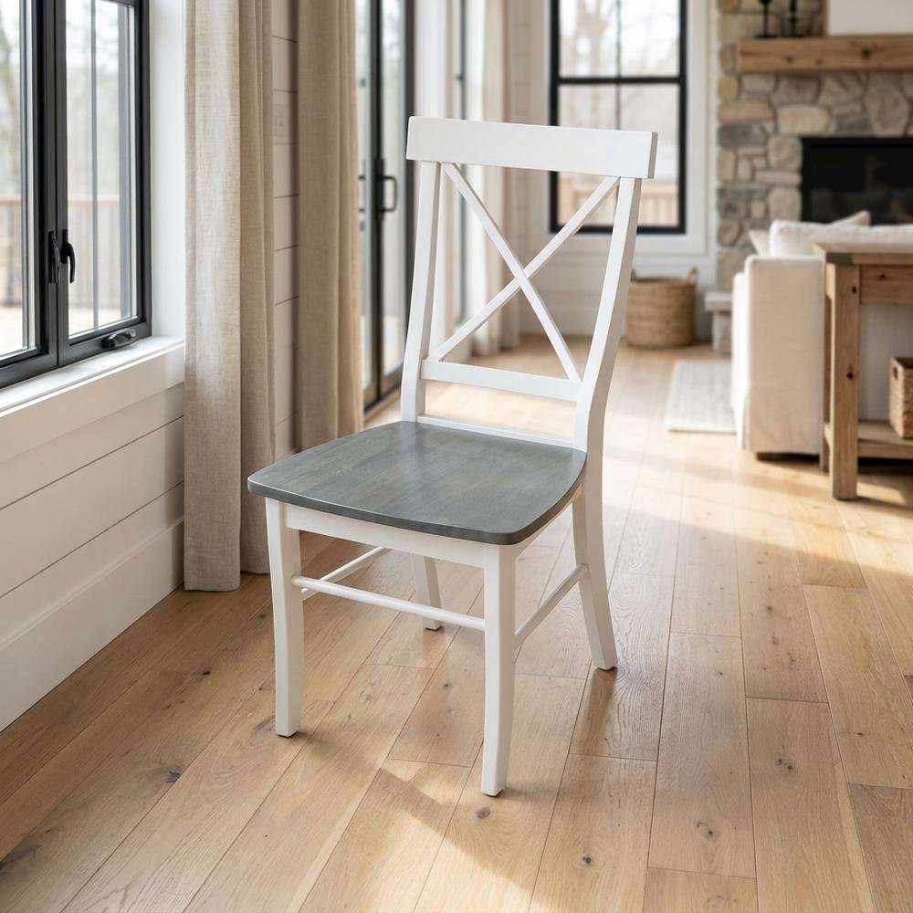 Solid Wood X-Back Dining Chair for Farmhouse Kitchen or Dining Room
