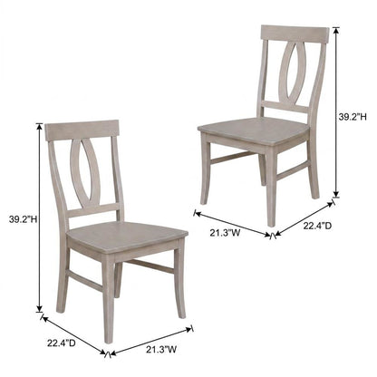 Solid Hardwood Dining Chairs with Washed Finish for Dining Room