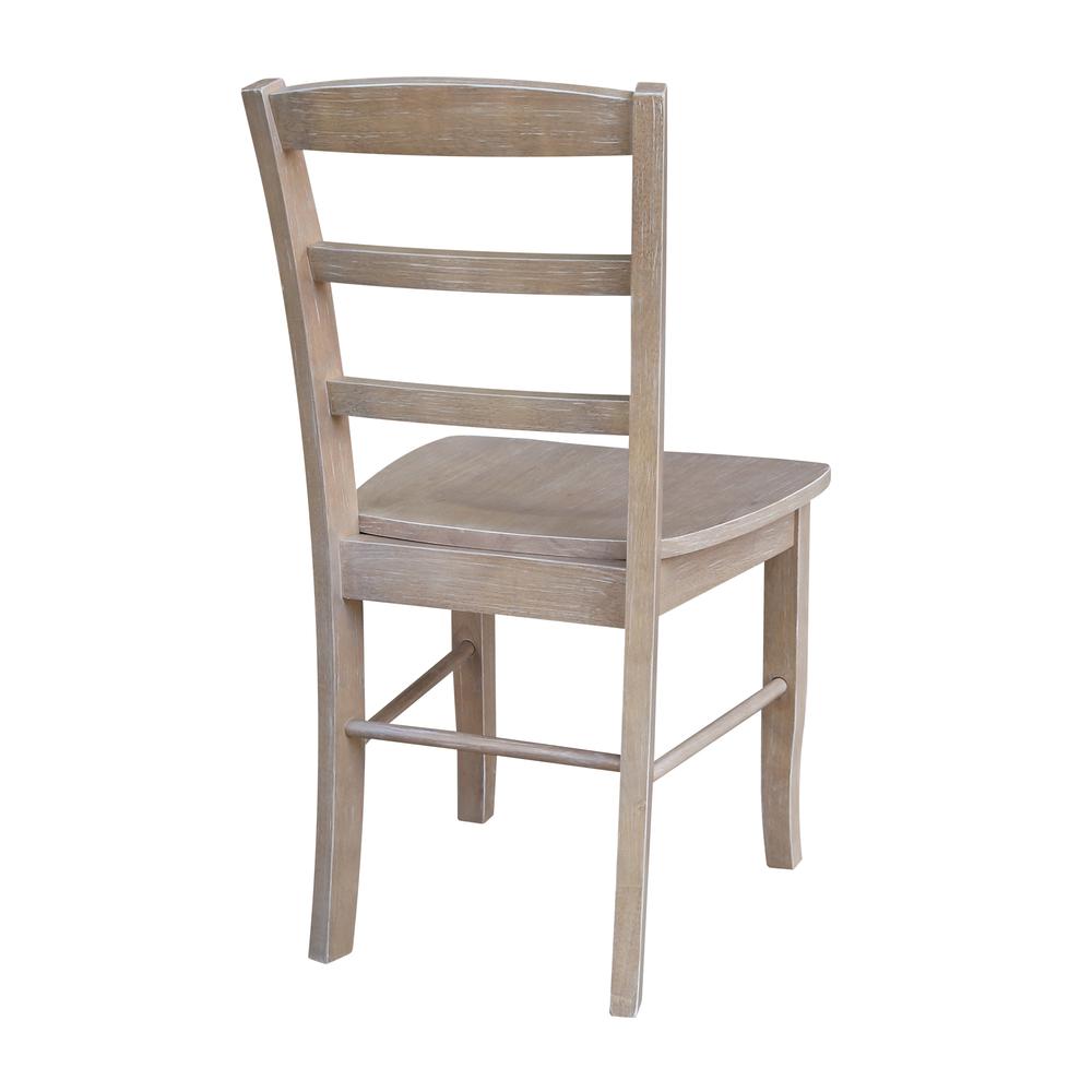 Set of Two Madrid Ladderback Chairs, Washed Gray Taupe