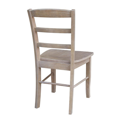 Set of Two Madrid Ladderback Chairs, Washed Gray Taupe