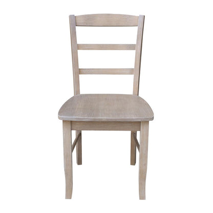 Set of Two Madrid Ladderback Chairs, Washed Gray Taupe