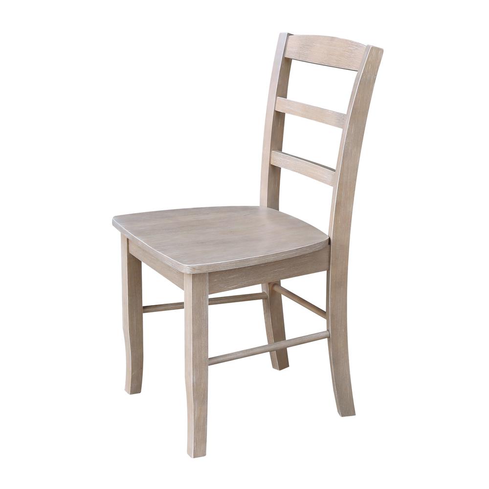 Set of Two Madrid Ladderback Chairs, Washed Gray Taupe