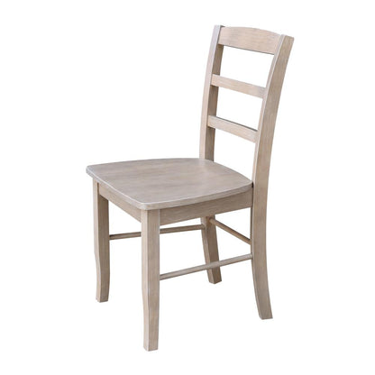 Set of Two Madrid Ladderback Chairs, Washed Gray Taupe