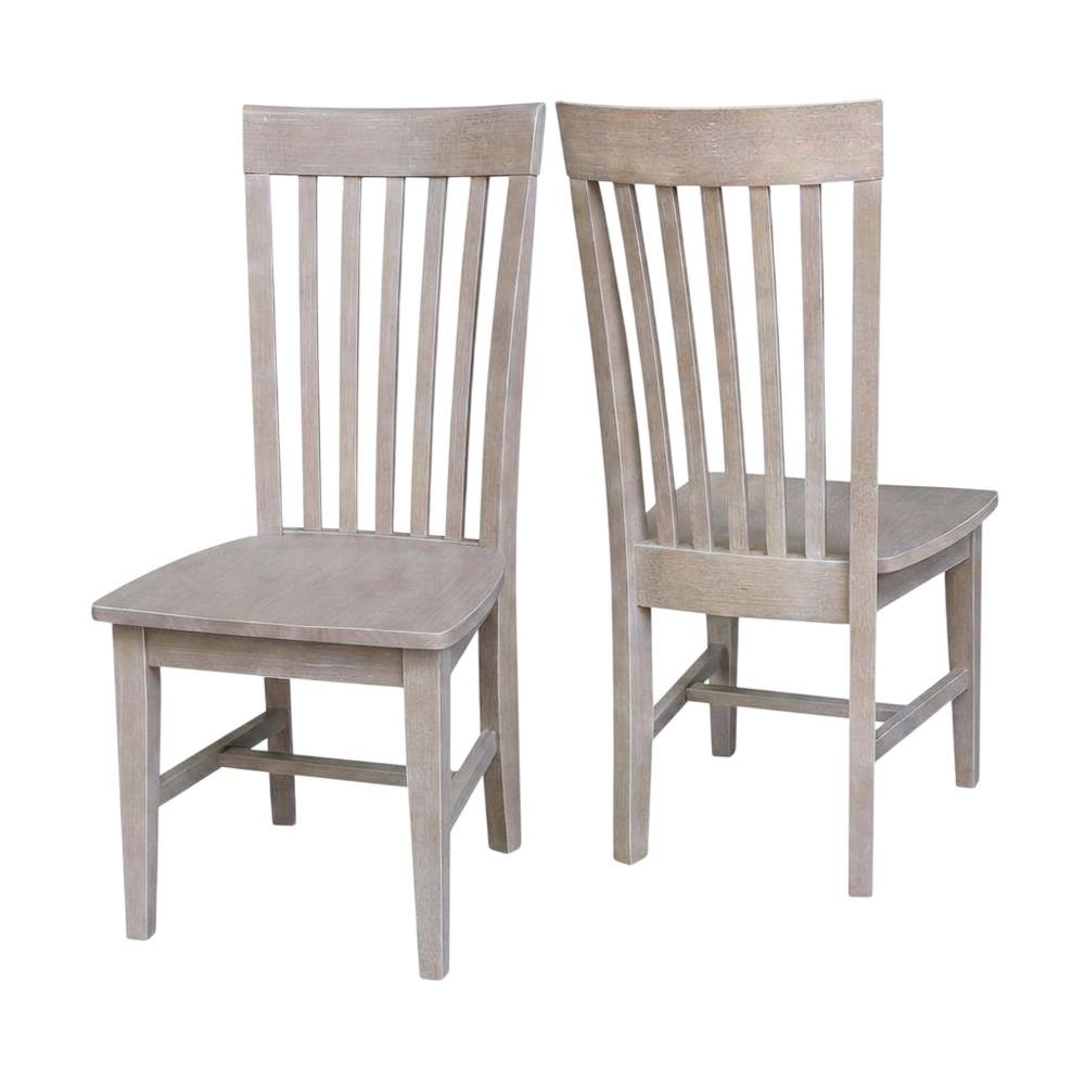 Hardwood Mission Dining Chairs with Washed Finish, Set of Two for Dining Room