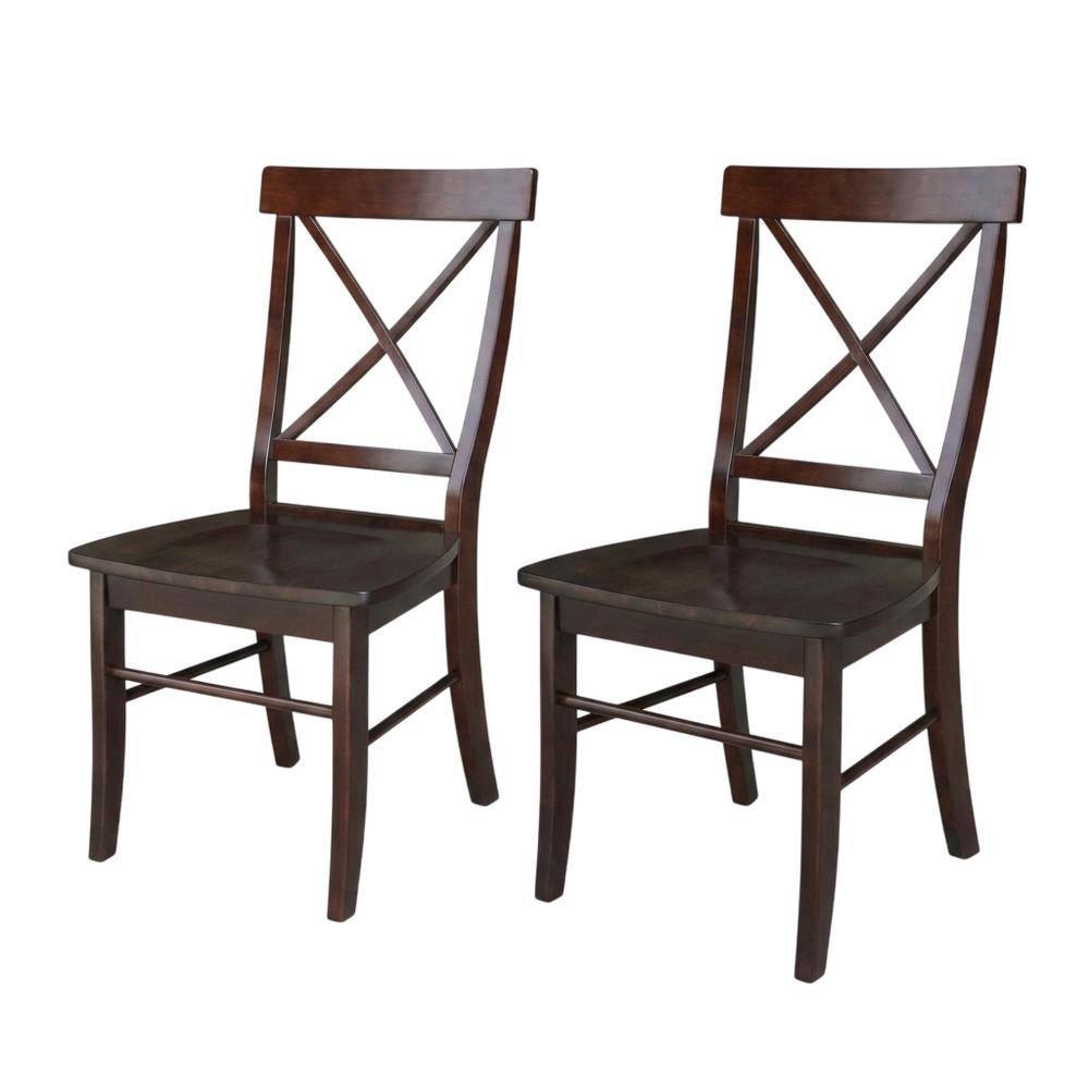 Solid Wood X-Back Dining Chair, Farmhouse Kitchen Chair for Dining Room