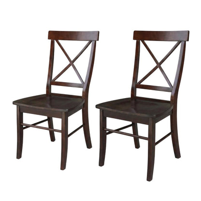 Solid Wood X-Back Dining Chair, Farmhouse Kitchen Chair for Dining Room