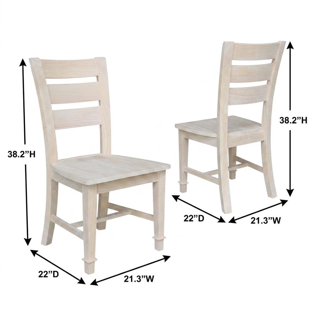 Tuscany Unfinished Hardwood Dining Chairs for Kitchen or Dining Room