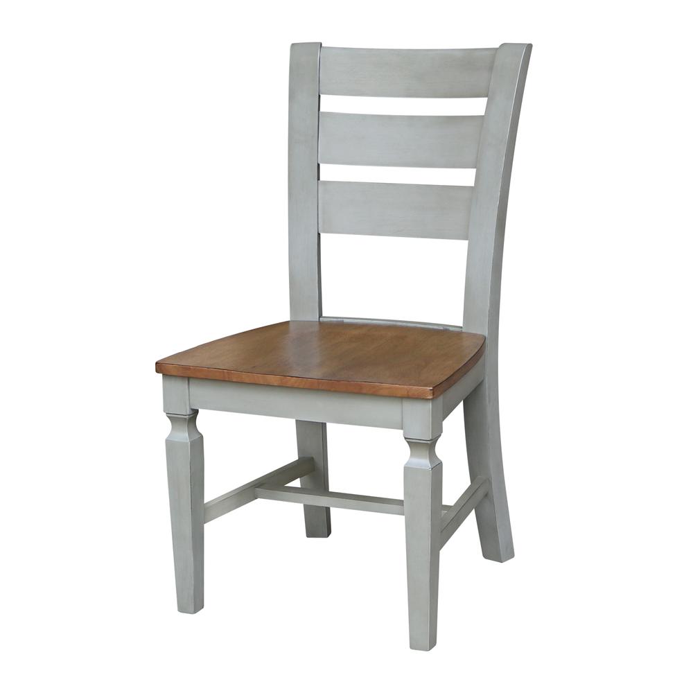 Vista Ladderback Chairs, Set of 2, Hickory/stone
