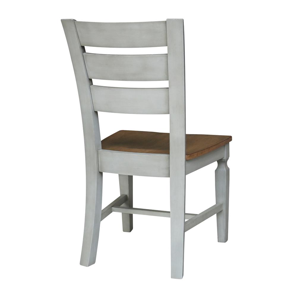 Vista Ladderback Chairs, Set of 2, Hickory/stone