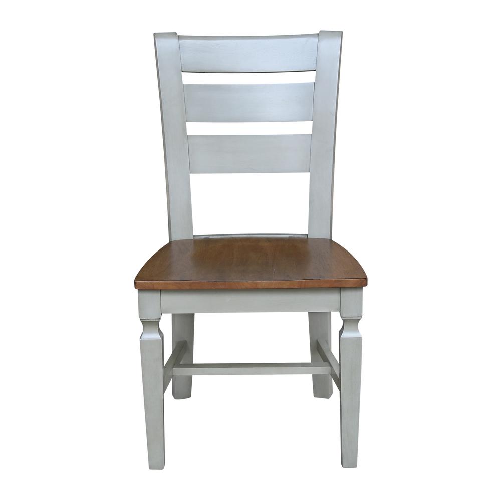 Vista Ladderback Chairs, Set of 2, Hickory/stone