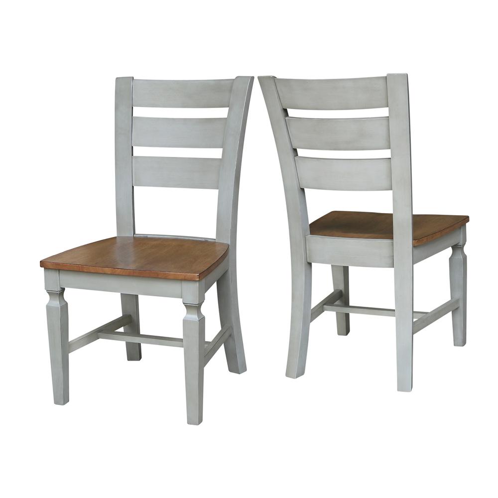 Vista Ladderback Chairs, Set of 2, Hickory/stone