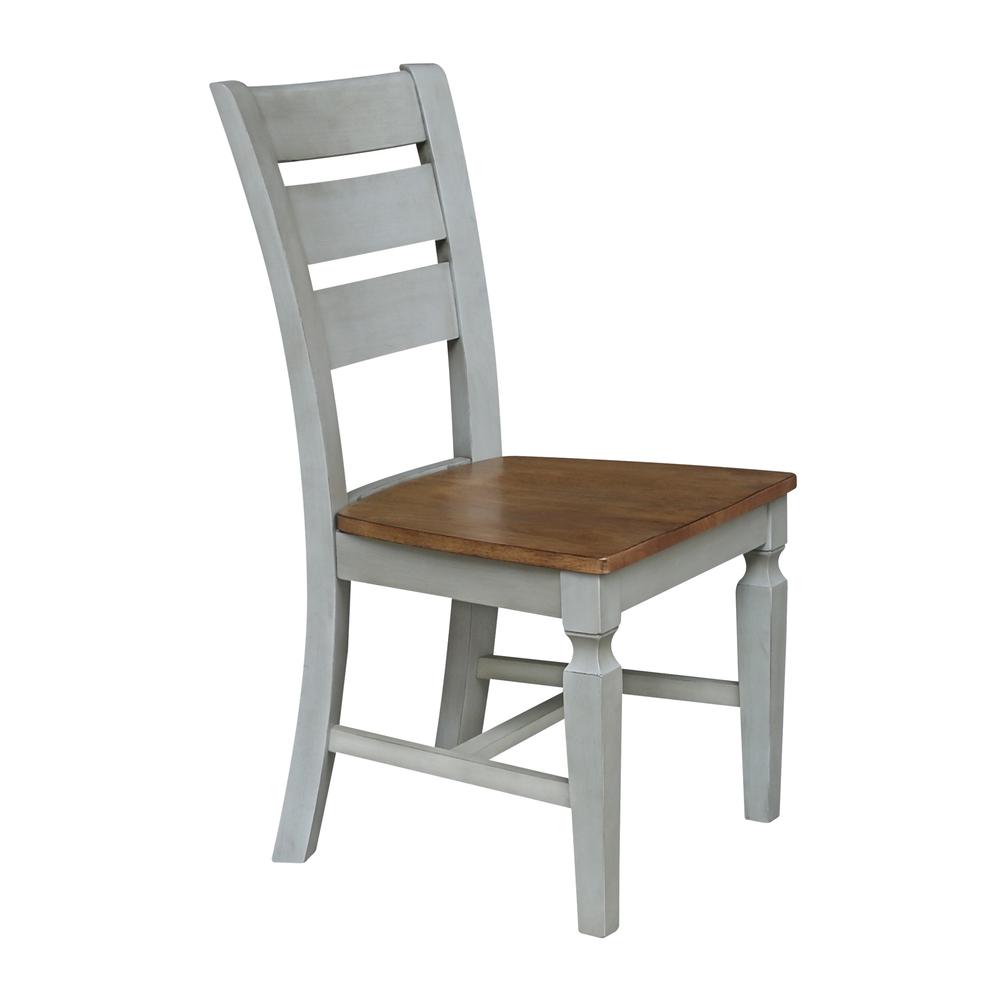 Vista Ladderback Chairs, Set of 2, Hickory/stone
