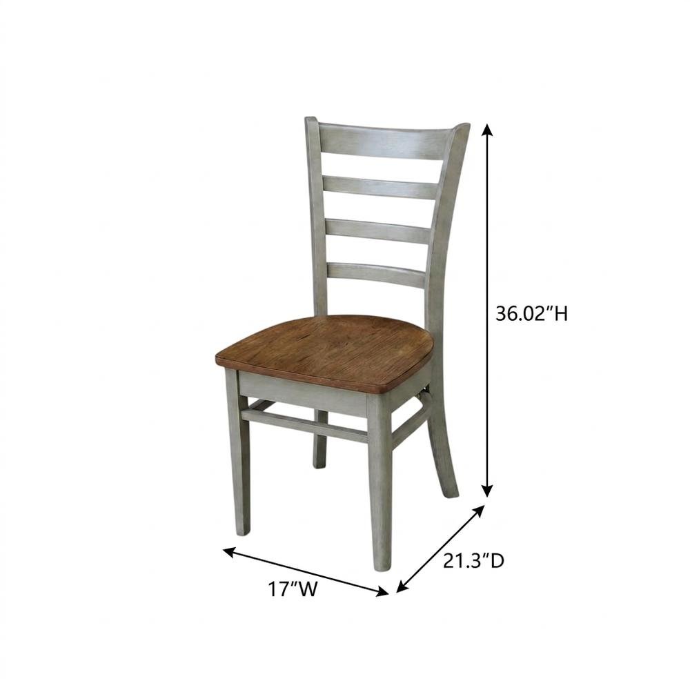 Hardwood Side Chair with Wipe-Clean Seat for Living Room or Dining