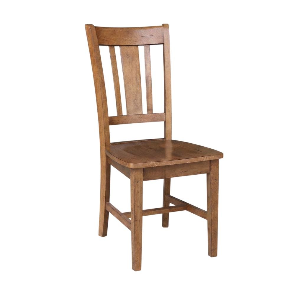 Hardwood Dining Chair with Distressed Splatback for Kitchen and Dining Room