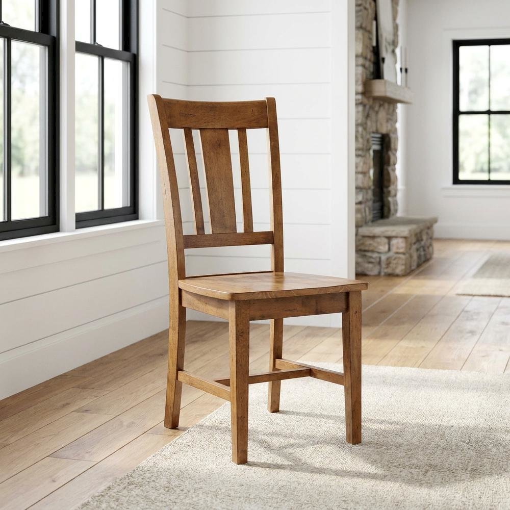 Hardwood Dining Chair with Distressed Splatback for Kitchen and Dining Room