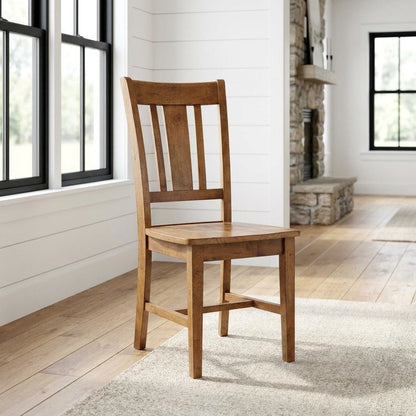Hardwood Dining Chair with Distressed Splatback for Kitchen and Dining Room