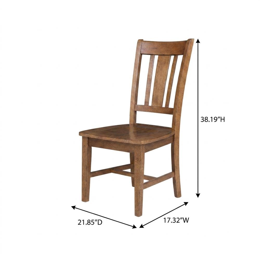 Hardwood Dining Chair with Distressed Splatback for Kitchen and Dining Room