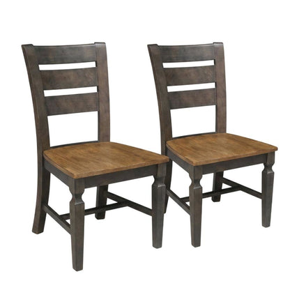 Solid Wood Ladderback Farmhouse Dining Chairs for Dining Room, Set of 2