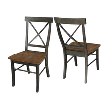 Hardwood X-Back Dining Chairs with Solid Wood Seat for Dining Room, Set of 2