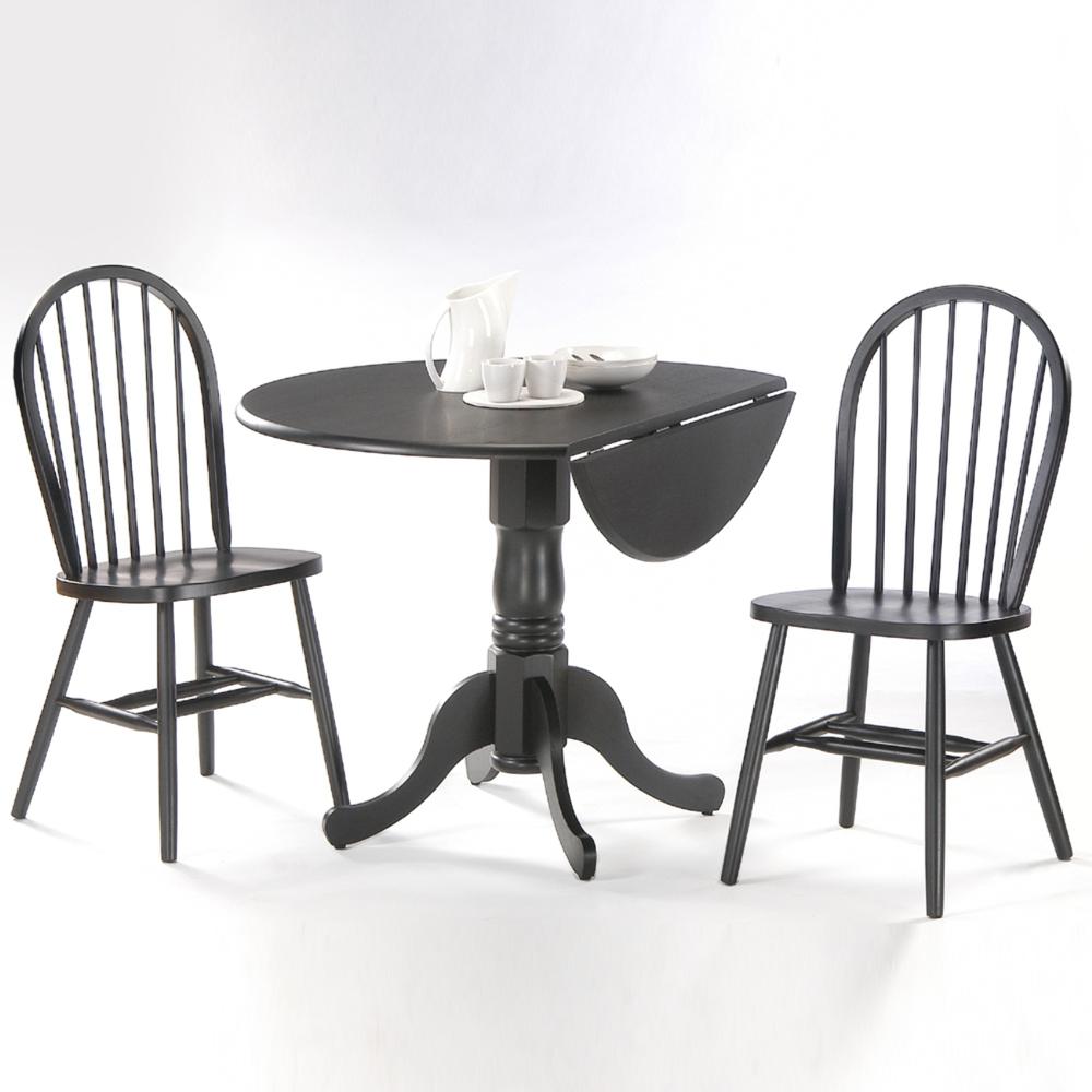 Windsor 37" High Spindleback Chair - Plain Legs, Black