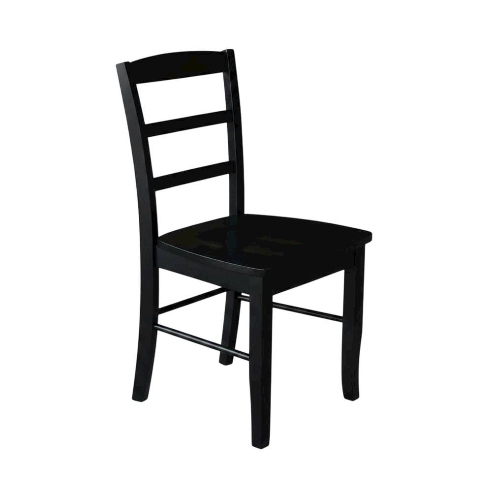 Solid Wood Ladderback Dining Chairs for Kitchen and Dining Room, Set of 2