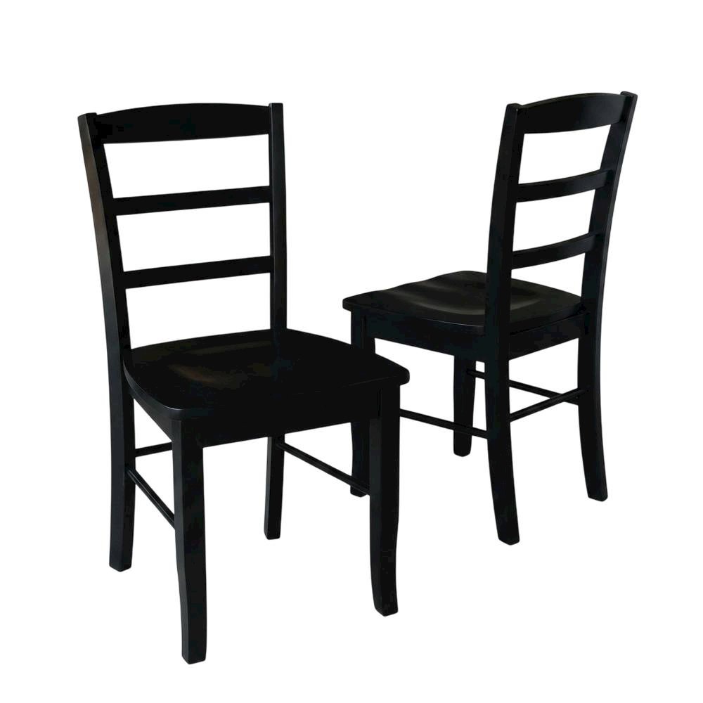 Solid Wood Ladderback Dining Chairs for Kitchen and Dining Room, Set of 2