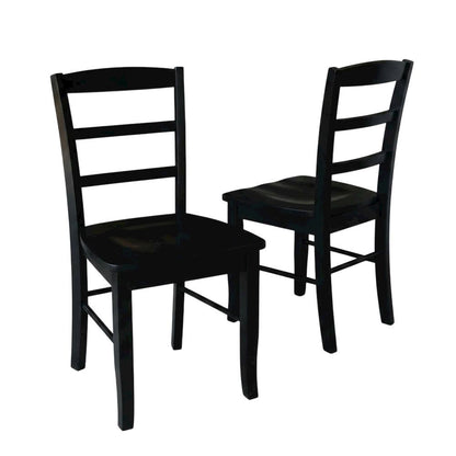 Solid Wood Ladderback Dining Chairs for Kitchen and Dining Room, Set of 2