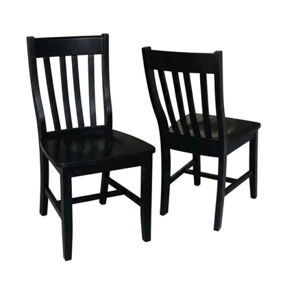 Solid Wood Armless Dining Chairs, Stackable Hardwood Kitchen Seating Set
