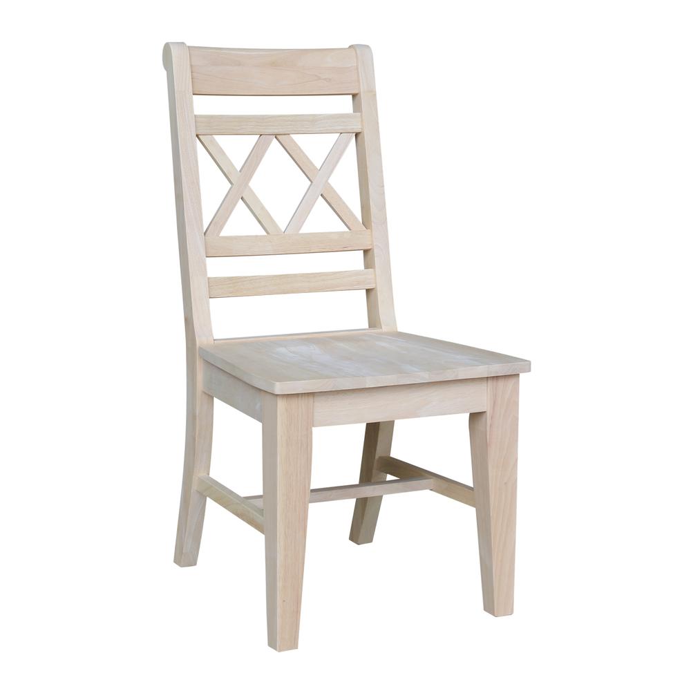 Canyon Collection Set of Two Double X- Back Chairs, Unfinished