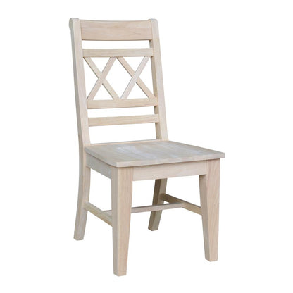 Canyon Collection Set of Two Double X- Back Chairs, Unfinished