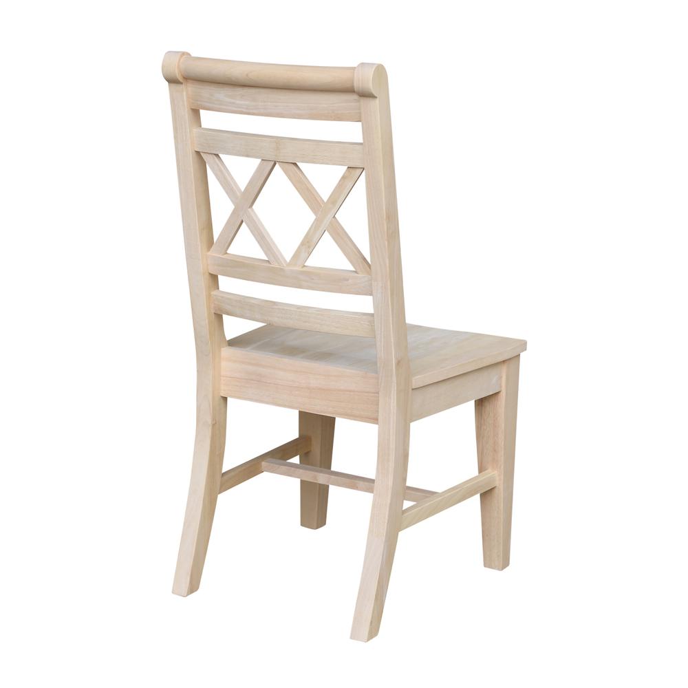 Canyon Collection Set of Two Double X- Back Chairs, Unfinished
