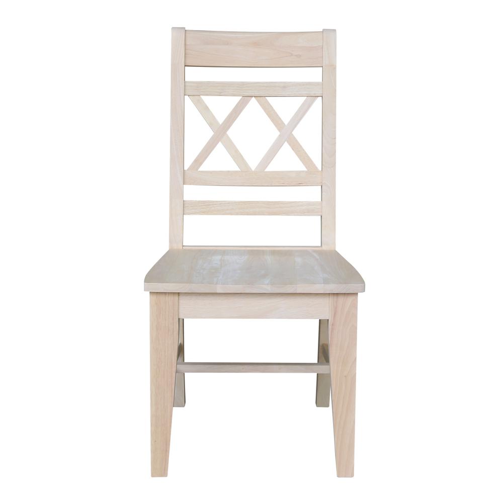 Canyon Collection Set of Two Double X- Back Chairs, Unfinished
