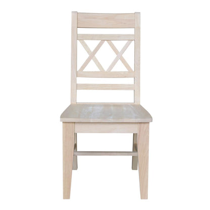 Canyon Collection Set of Two Double X- Back Chairs, Unfinished