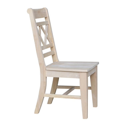 Canyon Collection Set of Two Double X- Back Chairs, Unfinished
