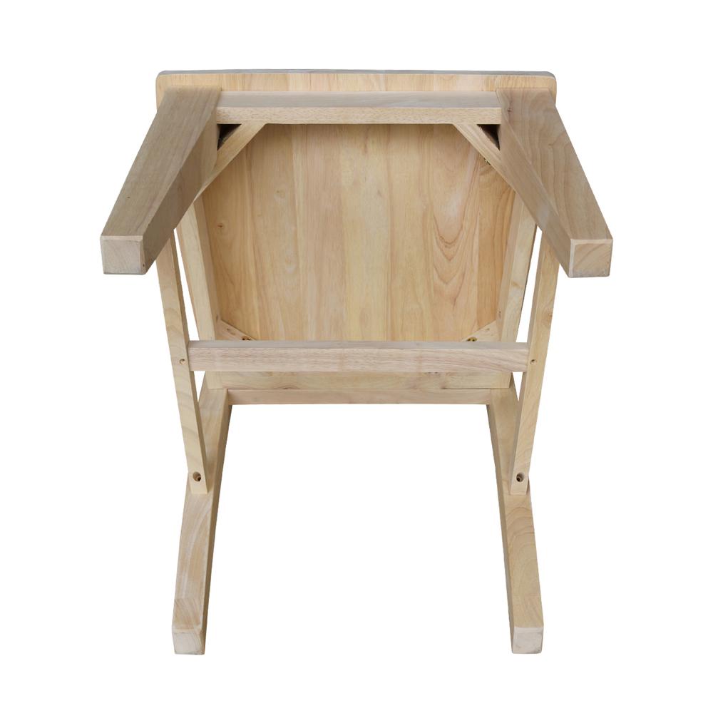 Canyon Collection Set of Two Double X- Back Chairs, Unfinished