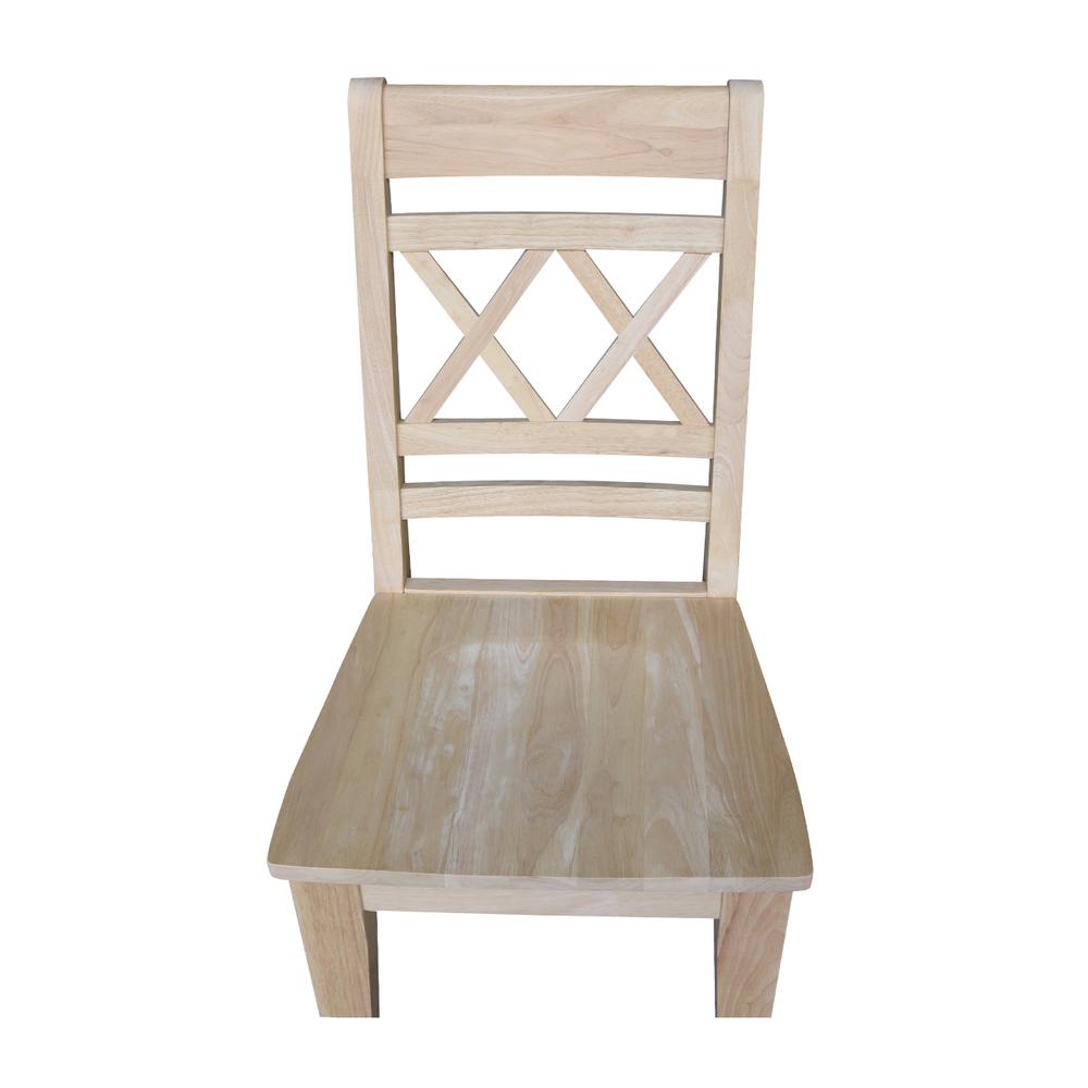 Canyon Collection Set of Two Double X- Back Chairs, Unfinished